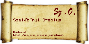 Szelényi Orsolya névjegykártya