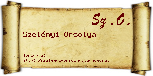 Szelényi Orsolya névjegykártya